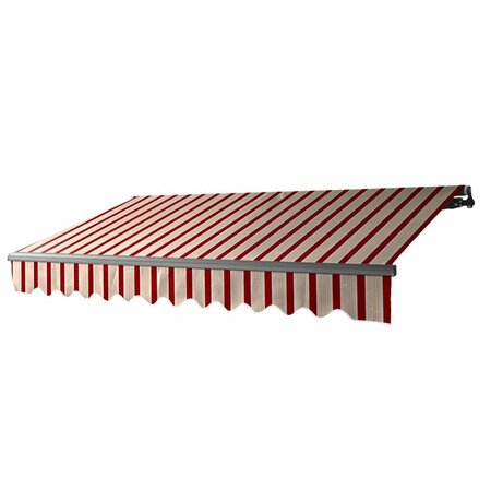 ALEKO 20 x 10 ft. Motorized Retractable Home Patio Canopy Awning, Multi Color & Red ABM20X10MSRED19-UNB